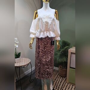 Messini Animal print suede skirt (Leopard) size L
